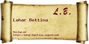 Lehar Bettina névjegykártya